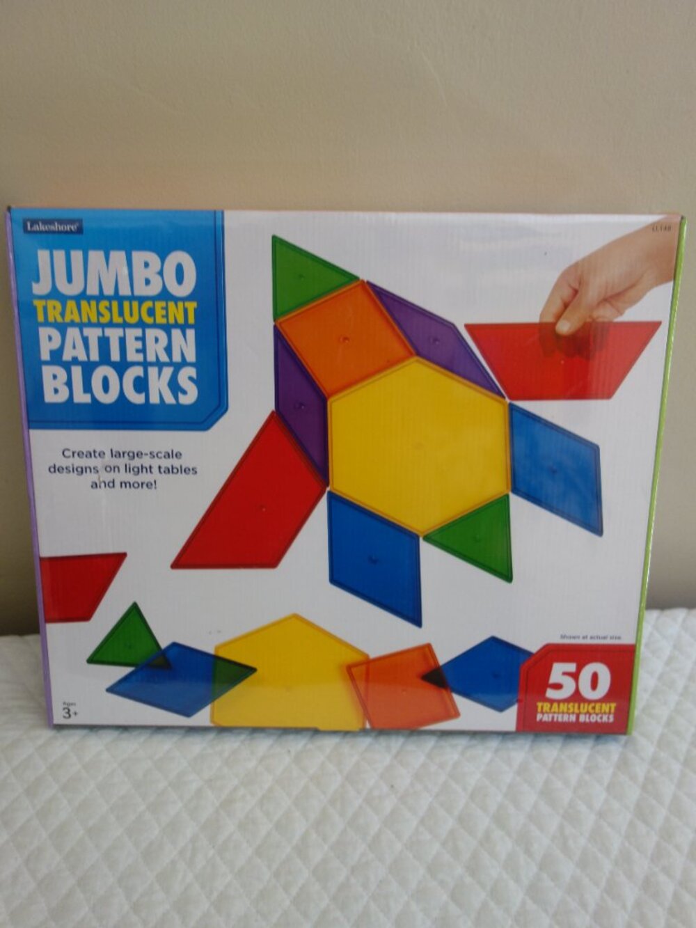 (b)	NIB New LAKESHORE Jumbo Translucent Pattern Blocks
